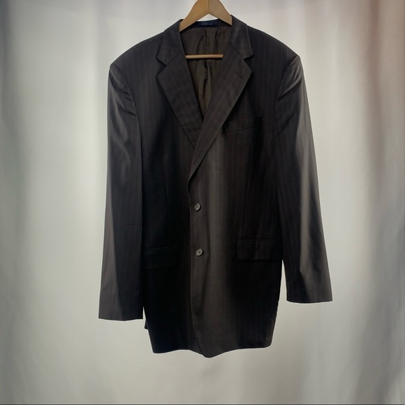 Joseph‎ Abboud Loro Piana 100% Wool 2 Button Blazer in Charcoal Size 46L - Picture 1 of 6